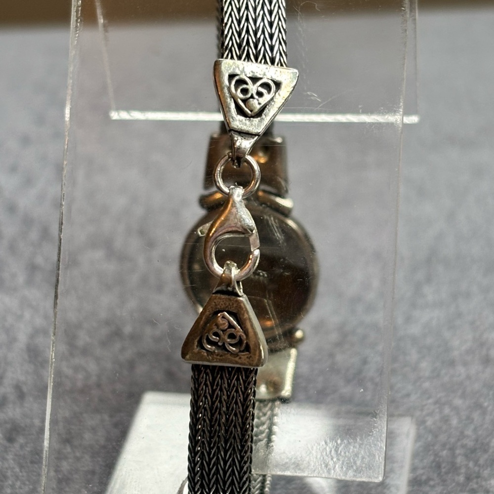 Vintage Sterling Silver 925 Filigree Heart Bracelet Red Garnet Gothic Boho - Picture 13 of 16